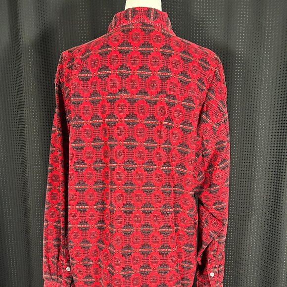 Pendleton Mens Corduroy Western Aztec Print Shirt Pearl Snap Up Pocket Shirt L - Picture 6 of 9